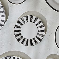 Karaca Damalı Çizgi 19 cm Porselen Pasta Tabağı