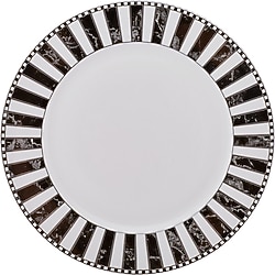 Karaca Damalı Çizgi 27 cm Porselen Servis Tabağı