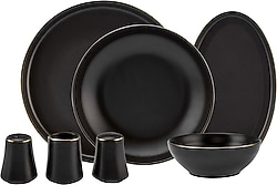 Karaca Elara Matte Black 57 Parça 12 Kişilik Yemek Takımı