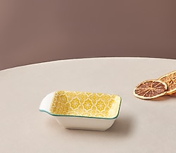 Karaca Floral Rectangle Çerezlik 10 cm Sarı