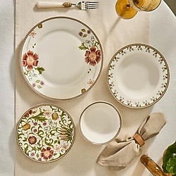 Karaca Forever Bone Gardenia 24 Parça 6 Kişilik Yemek Takımı