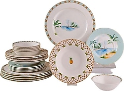Karaca Forever Bone Tropical 24 Parça 6 Kişilik Yemek Takımı