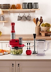 Karaca Mastermaid Prosteel Imperial Red 2500 W Cam Mutfak Robotu