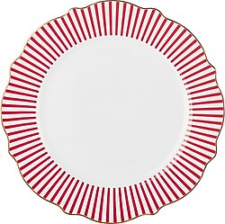 Karaca New Romantic İnce Çizgili Kırmızı 21 cm Pasta Tabağı
