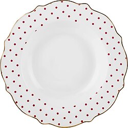 Karaca New Romantic Puantiyeli Kırmızı 24 cm Çukur Tabak