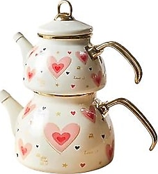 Karaca Pink Love Emaye Çaydanlık