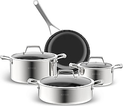Karaca Plasma Steel 3Ply 7 Parça Tencere Seti