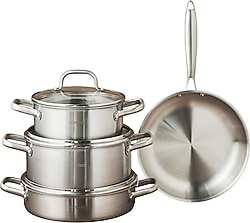 Karaca Power Steel 316+ 3Ply Akita 7 Parça Çelik Tencere Seti