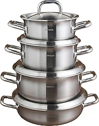 Karaca Power Steel 316+ 3Ply Spirit 8 Parça Çelik Tencere Seti