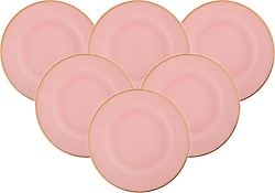 Karaca Retro New 6 Kişilik Pasta Takımı Pembe