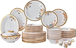 Karaca Royal Bone Golden Palms 55 Parça 12 Kişilik Yemek Takımı