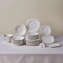 Karaca Square Bone Fancy 53 Parça 12 Kişilik Yemek Takımı
