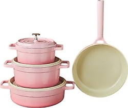 Karaca Swiss Crystal Neocast Pembe 7 Parça Döküm Tencere Seti