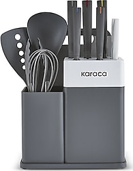 Karaca Yame 12 Parça Standlı Kesme Tahtalı Servis ve Bıçak Seti