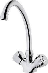 Kare Batarya Premium KPR-6005 Çift Su Girişli Kuğu Mutfak Bataryası
