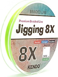 Kendo Jigging 8X Flash 300 m 0.34 mm 28 kg Fluo Green İp Misina
