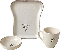Keramika 22499-22507 3 Parça Tost Kahvaltı Takımı
