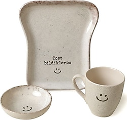Keramika 22502-05 3 Parça Tost Kahvaltı Takımı
