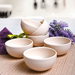 Keramika Bulut Mat 8 cm 6 Adet Çerezlik Sosluk Beyaz