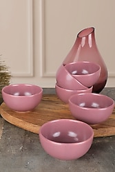 Keramika Bulut Mat 8 cm 6 Adet Çerezlik Sosluk Violet