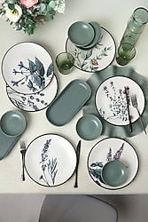 Keramika Çiçek Bahçesi 14 Parça 6 Kişilik Kahvaltı Takımı