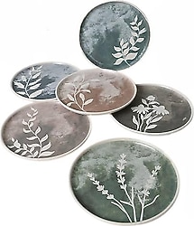 Keramika Deep Flowers Nordic 22813-17 22 cm 6'lı Pasta Tabağı