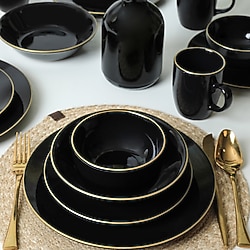 Keramika Ege Gold Fileli 30 Parça 6 Kişilik Yemek Takımı