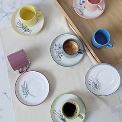 Keramika Elegant Blossoms Nordic 6 Kişilik Kahve Fincan Takımı