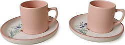 Keramika Elegant Blossoms 21793 Pembe 4 Parça 2 Kişilik Kahve Fincan Takımı