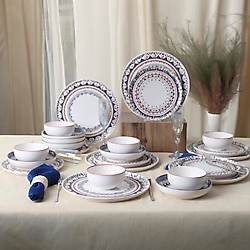 Keramika Ethnic 24 Parça 6 Kişilik Yemek Takımı