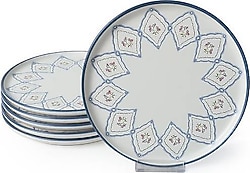 Keramika Floral Waves Nordic 22669 22 cm 6'lı Pasta Tabağı