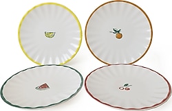 Keramika Fruit Feast Sirius 23108-09-10-11 27 cm 4'lü Servis Tabağı
