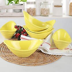 Keramika Gondol 16 cm 6 Adet Çerezlik Sarı