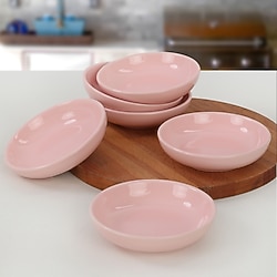 Keramika Halka 13 cm 6 Adet Çerezlik Açık Pembe