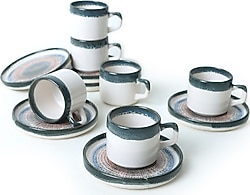 Keramika Hydra Stackable 21279 12 Parça 6 Kişilik Çay Fincan Takımı