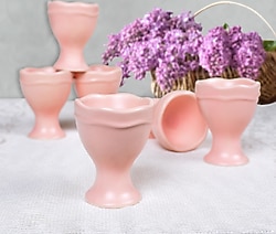 Keramika Juliet Mat 7 cm 6 Adet Yumurtalık Açık Pembe