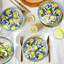 Keramika Lemon Glow Ege 20 cm 4'lü Pasta Tabağı