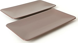 Keramika Mat Açık Taupe Siera 33 cm 2'li Kayık Tabak