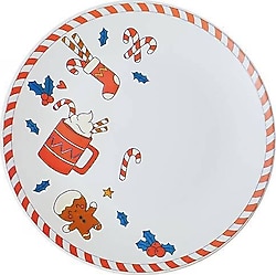 Keramika New Year Sevimli Noel 21655 26 cm Servis Tabağı
