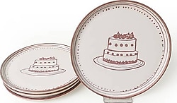 Keramika Pink Cake Nordic 22965-66 22 cm 4'lü Pasta Tabağı