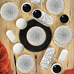 Keramika Polka 18 Parça 6 Kişilik Kahvaltı Takımı