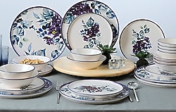 Keramika Purple Flower 24 Parça 6 Kişilik Yemek Takımı