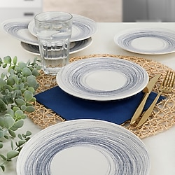 Keramika 18401 Round Line 20 cm 6 Adet Pasta Tabağı