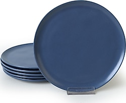 Keramika Sardes 399 Mat Mavi 22 cm 6'lı Seramik Pasta Tabağı