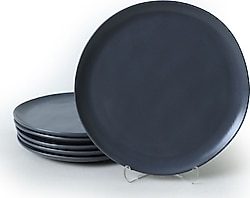 Keramika Sardes 959 Mat Gri 22 cm 6'lı Seramik Pasta Tabağı