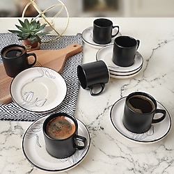 Keramika Shade Flowers Nordic 6 Kişilik Kahve Fincan Takımı