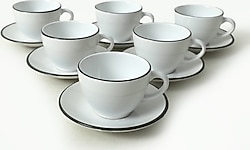 Keramika Simply Stackable 6 Kişilik Çay Fincan Takımı