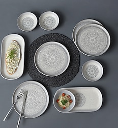 Keramika Stone 21426-27 10 Parça 4 Kişilik Seramik Kahvaltı Takımı