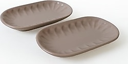 Keramika Taupe Badem 25 cm 2'li Kayık Tabak