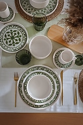 Keramika Timeless Green Stackable 21974-75 20 Parça 4 Kişilik Yemek ve Kahvaltı Takımı